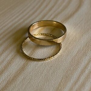 Two Stackable Gold Rings